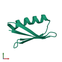 PDB entry 1p7f coloured by chain, front view.