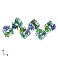 PDB entry 1p7g coloured by chain, front view.