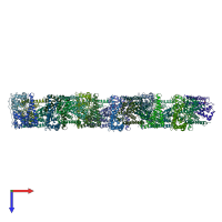 PDB entry 1p7g coloured by chain, top view.