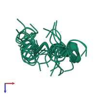 PDB entry 1p83 coloured by chain, ensemble of 20 models, top view.