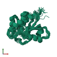 PDB entry 1p8a coloured by chain, ensemble of 21 models, front view.