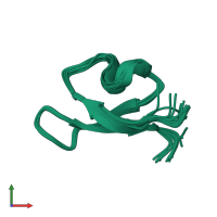 PDB entry 1p8b coloured by chain, ensemble of 15 models, front view.