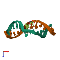 PDB entry 1p96 coloured by chain, ensemble of 10 models, top view.