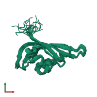 PDB entry 1p97 coloured by chain, ensemble of 20 models, front view.