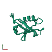 PDB entry 1p98 coloured by chain, ensemble of 11 models, front view.