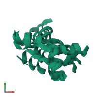 PDB entry 1p9f coloured by chain, ensemble of 20 models, front view.