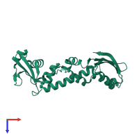 PDB entry 1p9q coloured by chain, top view.