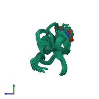 PDB entry 1p9z coloured by chain, ensemble of 21 models, side view.