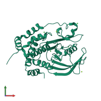 PDB entry 1pa1 coloured by chain, front view.