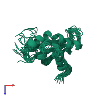 PDB entry 1pa4 coloured by chain, ensemble of 16 models, top view.