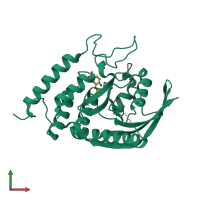 PDB entry 1pa9 coloured by chain, front view.