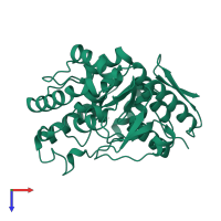 Phenylalanine-4-hydroxylase in PDB entry 1pah, assembly 1, top view.