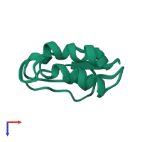 PDB entry 1pav coloured by chain, ensemble of 10 models, top view.
