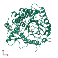 Monomeric assembly 1 of PDB entry 1pbg coloured by chemically distinct molecules, front view.