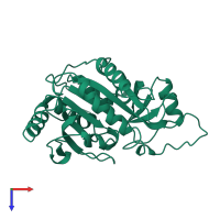 PDB entry 1pbn coloured by chain, top view.