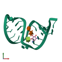 PDB entry 1pbr coloured by chain, front view.