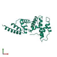 PDB entry 1pbv coloured by chain, front view.