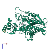 PDB entry 1pca coloured by chain, top view.