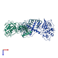 PDB entry 1pci coloured by chain, top view.