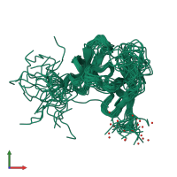 PDB entry 1pco coloured by chain, ensemble of 25 models, front view.