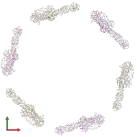 PDB entry 1pdi coloured by chain, front view.