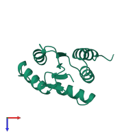 PDB entry 1pdo coloured by chain, top view.