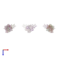 PDB entry 1pdp coloured by chain, top view.