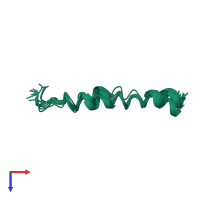 PDB entry 1peh coloured by chain, ensemble of 10 models, top view.