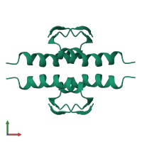 Cellular tumor antigen p53 in PDB entry 1pes, assembly 1, front view.