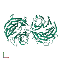 PDB entry 1pev coloured by chain, front view.