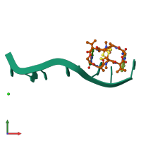 PDB entry 1pfe coloured by chain, front view.