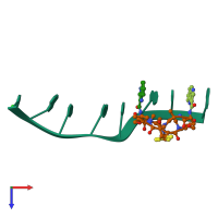 PDB entry 1pfe coloured by chain, top view.