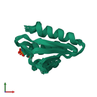 PDB entry 1pfh coloured by chain, ensemble of 20 models, front view.