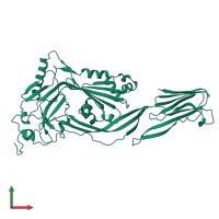 PDB entry 1pfo coloured by chain, front view.