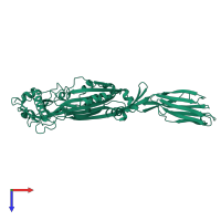 PDB entry 1pfo coloured by chain, top view.