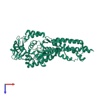 PDB entry 1pfu coloured by chain, top view.