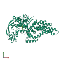 PDB entry 1pfw coloured by chain, front view.