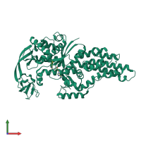 PDB entry 1pfy coloured by chain, front view.