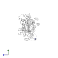 ZINC ION in PDB entry 1pfy, assembly 1, side view.
