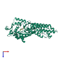 PDB entry 1pg0 coloured by chain, top view.