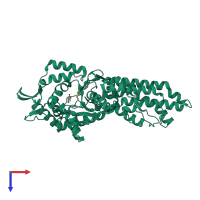 PDB entry 1pg2 coloured by chain, top view.