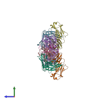 PDB entry 1pg7 coloured by chain, side view.