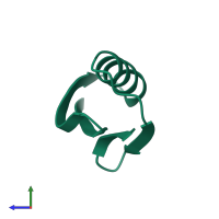 PDB entry 1pga coloured by chain, side view.