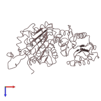 PDB entry 1pgi coloured by chain, top view.