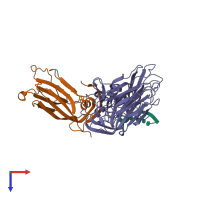 PDB entry 1pgl coloured by chain, top view.