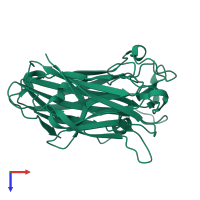 Monomeric assembly 1 of PDB entry 1pgs coloured by chemically distinct molecules, top view.