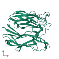 Peptide-N(4)-(N-acetyl-beta-D-glucosaminyl)asparagine amidase F in PDB entry 1pgs, assembly 1, front view.