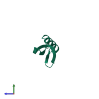 PDB entry 1pgx coloured by chain, side view.