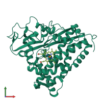 PDB entry 1phc coloured by chain, front view.