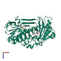 PDB entry 1phh coloured by chain, top view.